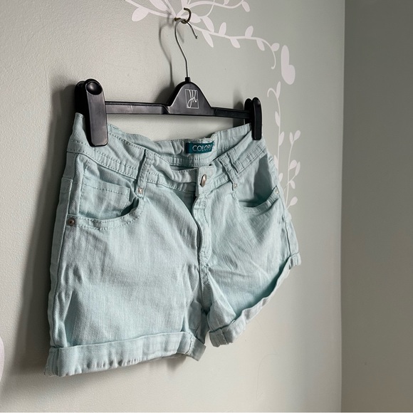 Blue Teal Colori Mini Shorts in size US 30 - Picture 5 of 5